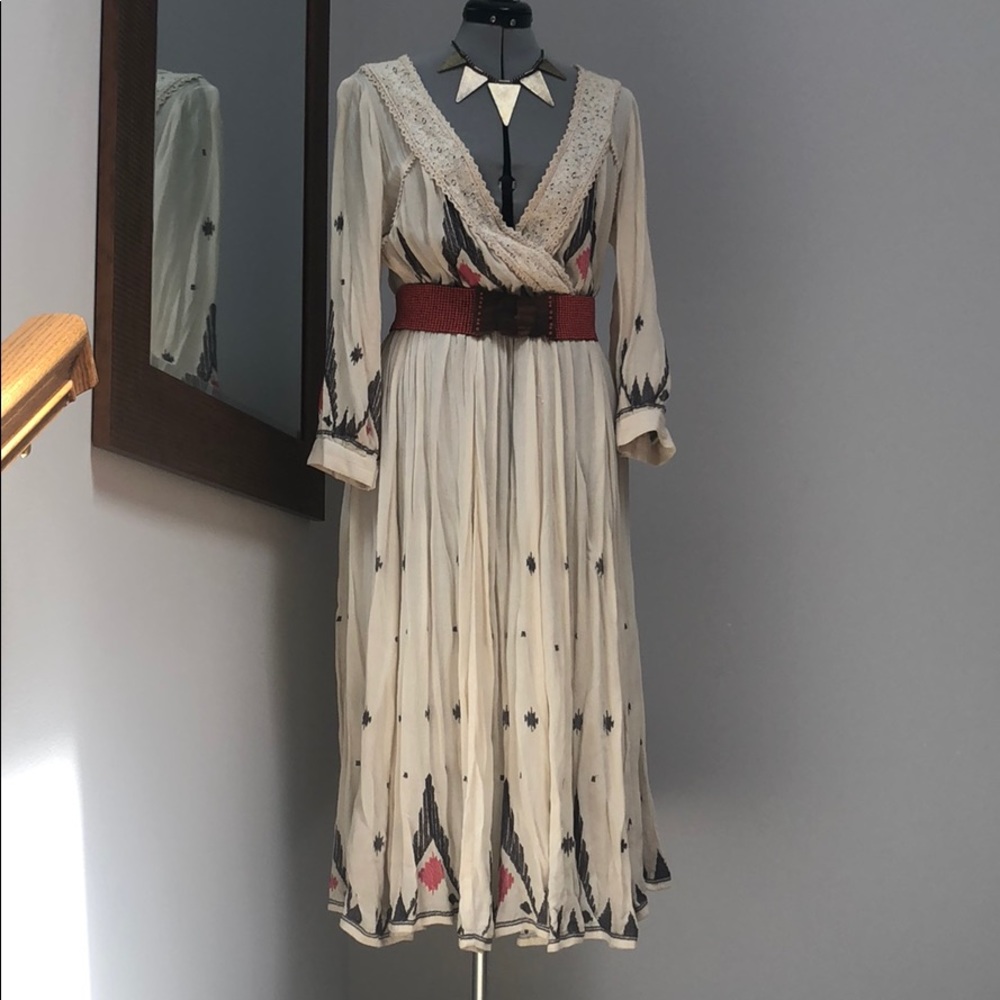 Free People Embroidered Midi Dress